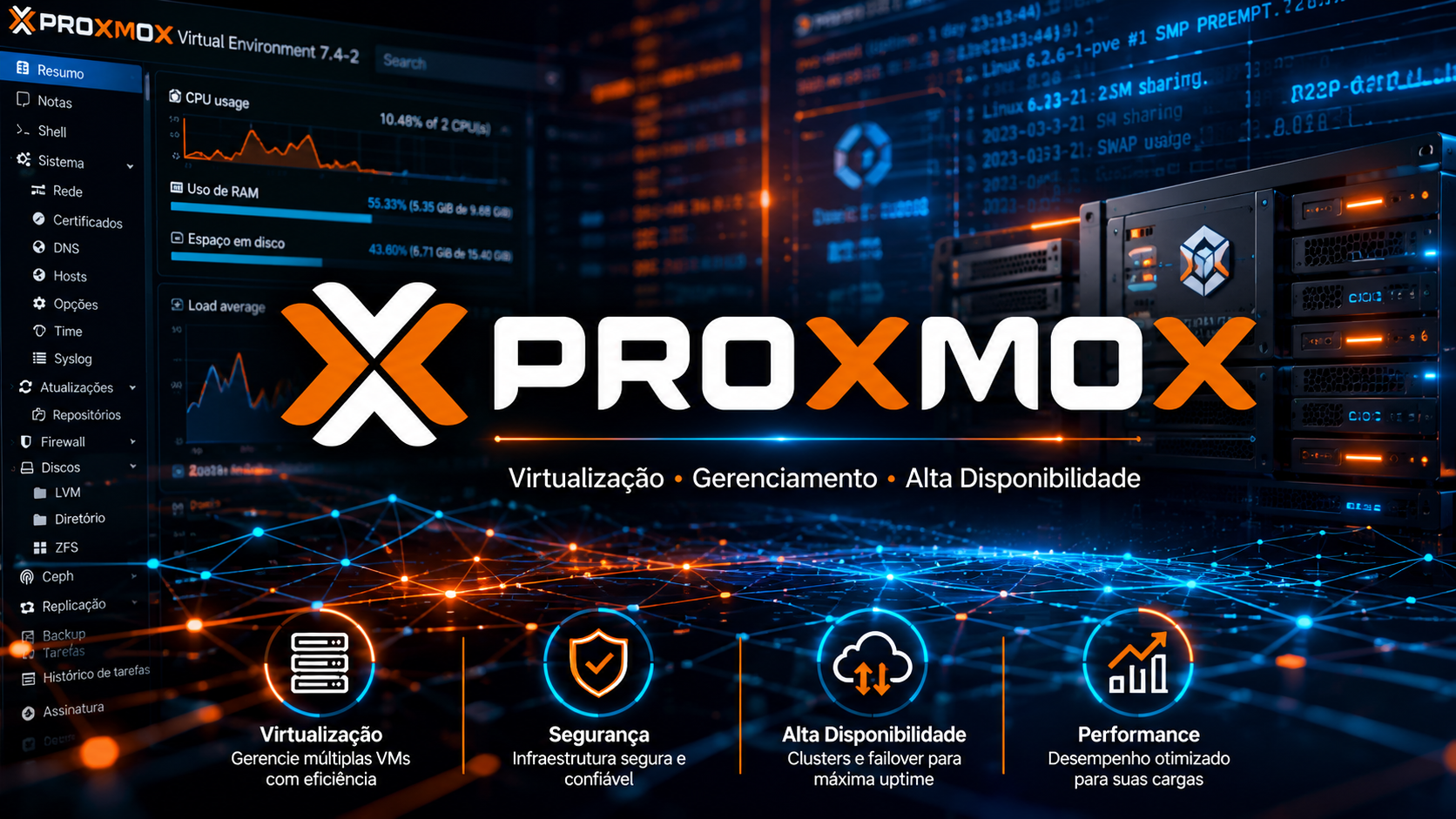 Tela complementar do projeto Proxmox